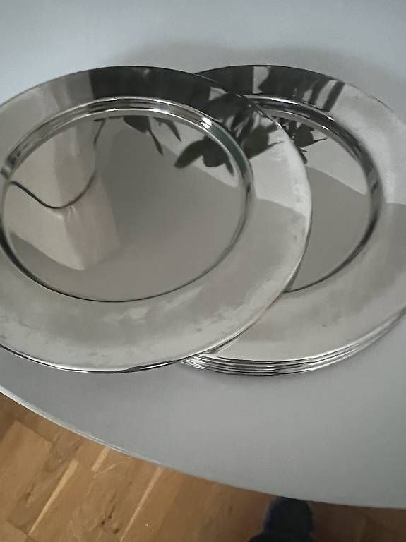 Tutte le decorazioni: 6 versilberte Edelstahl Platzteller Deko Teller – Usato da Basel venduto da Bettybooo 4