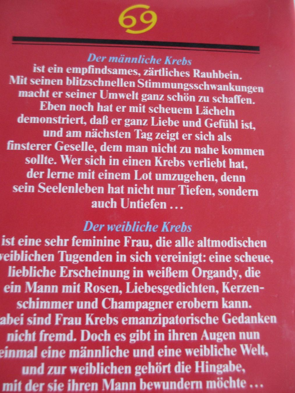 Libri: Der Krebs und das Glück / Astrologie – Usato da Herisau venduto da fan_h9qj 1