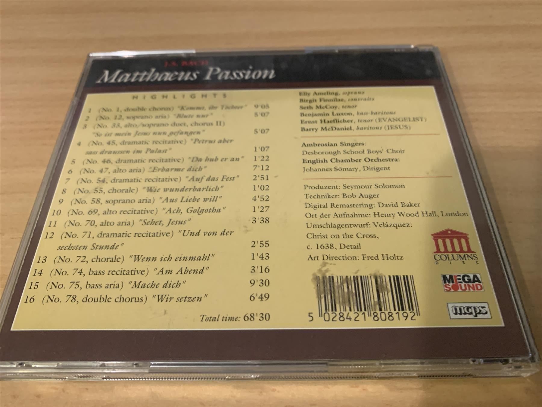 CD: J.S. Bach - Matthaeus Passion - Highligh – Usato da Rikon im Tösstal venduto da Alpenmutz 1