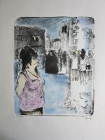 KÜNSTLER ? LITHOGRAPHIE SIGNIERT NUMMERIERT GRÖSSE 65X50CM