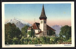 Sigriswil, Kirche vor Niesen und Stockho