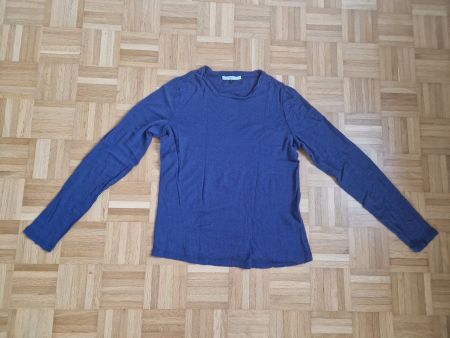 Pullover aus 100% Merino Wolle Grösse L blau-lila