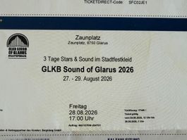 2 Eintagestickets GLKB Sound of Glarus 2026