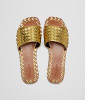 Orig. BOTTEGA VENETA flache Sandalen Gr. 35,5 Gold