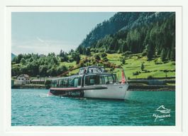 Postkarte mit Schiff Sassalbo am Lago Poschiavo