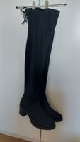 Damen Overknee Stiefel schwarz Absatz 