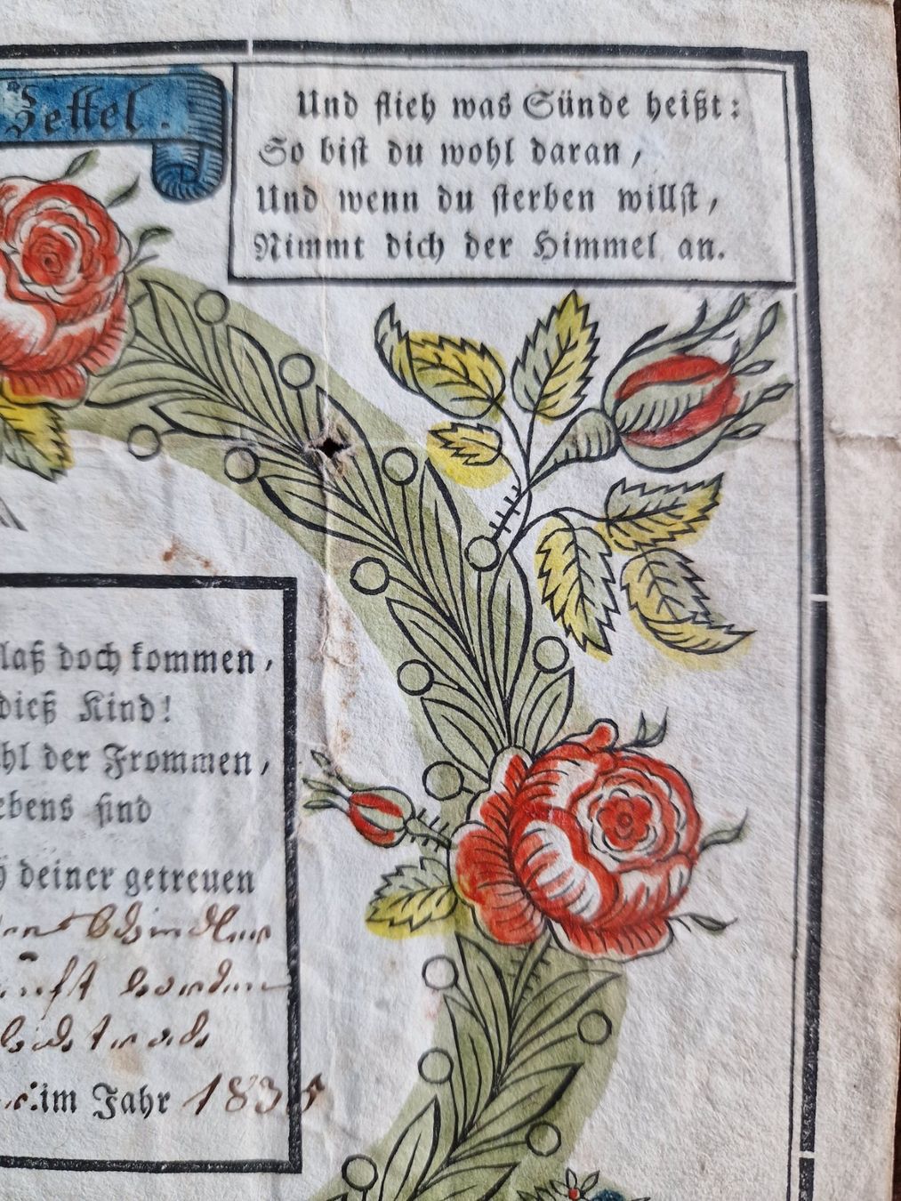 Documenti: Berner Taufzettel von 1835 – Usato da Röthenbach i. E. venduto da Heureka5 3