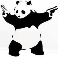 🐼 Banksy Panda mit Waffen: Vinyl Aufkleber 🐼💫