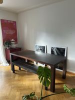 Dining Table and Bench Set dark wood condition used