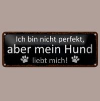 🔥 MEIN HUND LIEBT MICH Blechschild 🖤 27x10cm OVP 🔥