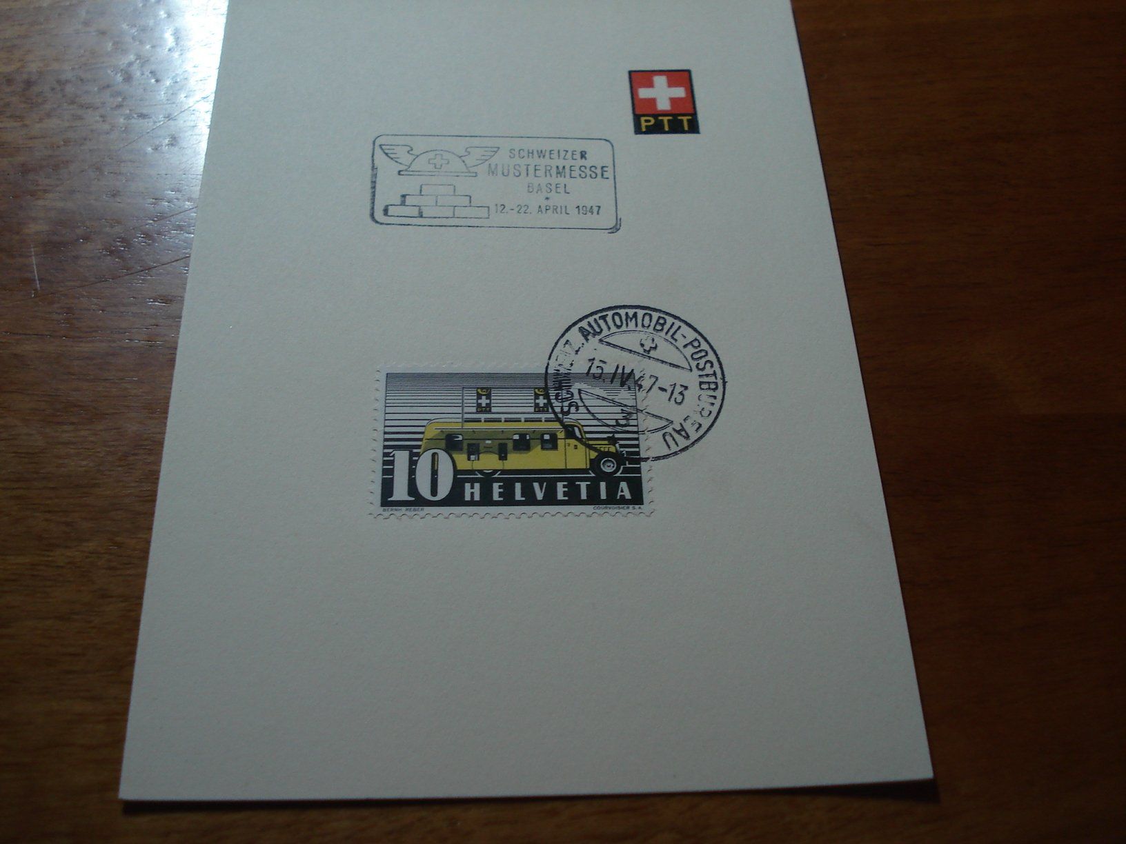 Alle Briefmarken: PTT-Blättli 1947, Sonder-o Schweizer Mustermesse Basel – Gebraucht aus Niederwil AG von morostahu