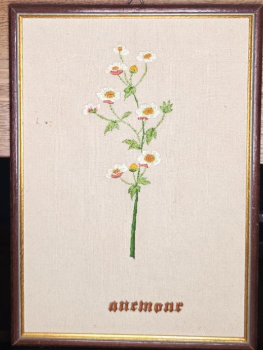 Dipinti: 4 broderies fleures - 31 x 23 cm – Usato da Plan-les-Ouates venduto da NomadeMarchand 3