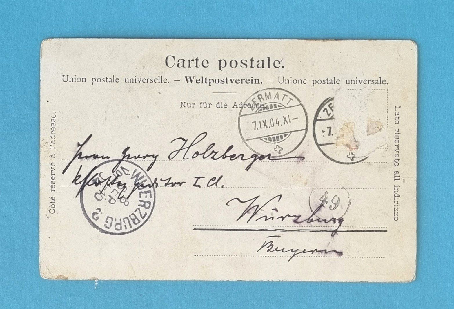 Cartoline postali: Zermatt - Chemin de Fer Gornergrat - 1904 – Usato da Rothrist venduto da RROENK 1