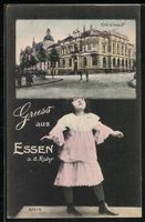 Grusskarten-AK Essen a. d. Ruhr, Kreisha