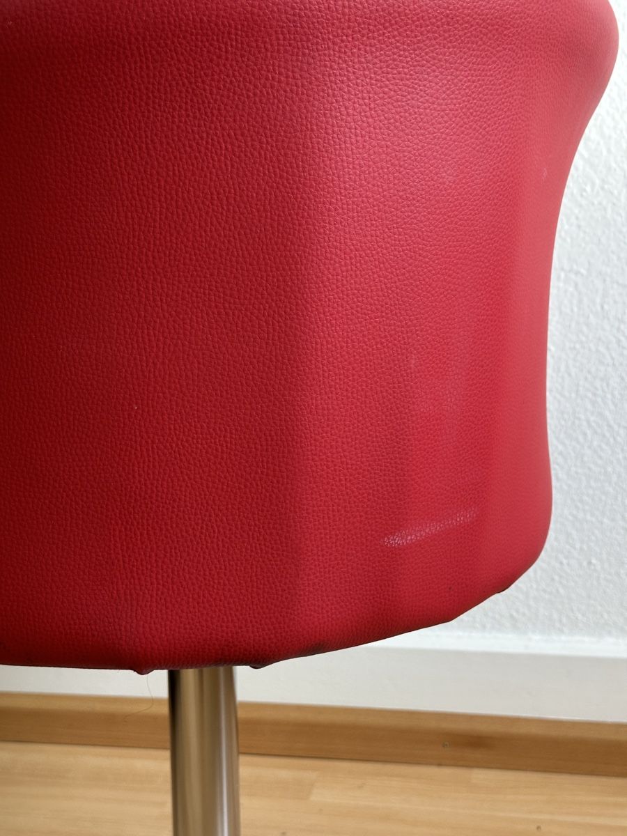 Poltrone: roter leder stuhl mit chrome bein ☆ – Usato da Basel venduto da iman.ibn 3