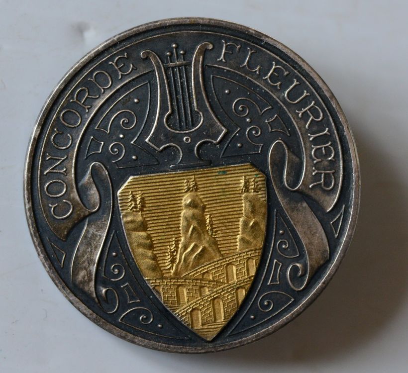 Broche Médaille En Argent 925 - RF Muller 1969 - Bijou Vintage Argenté