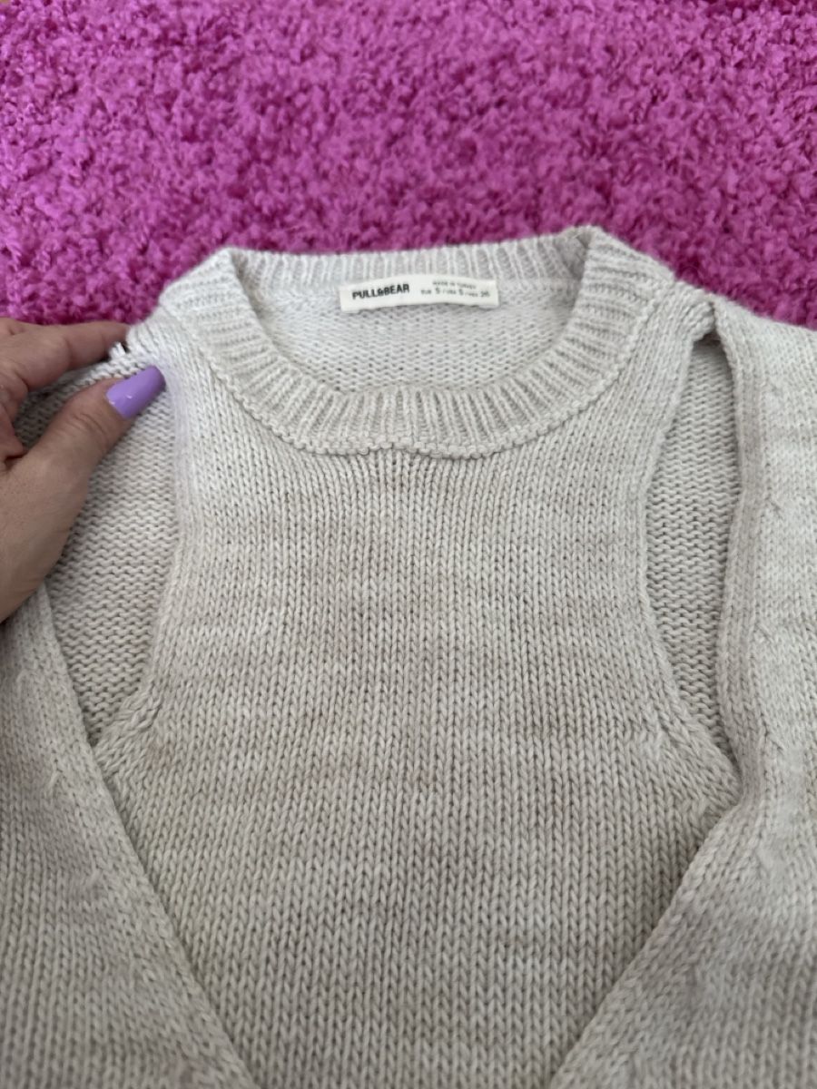 Pull&Bear Pullover & Sweatshirts: Pull&Bear Strickpullover mit Cut-Outs, Beige, Grösse S – Neu (gemäss Beschreibung) aus Richterswil von cobruetsch 2