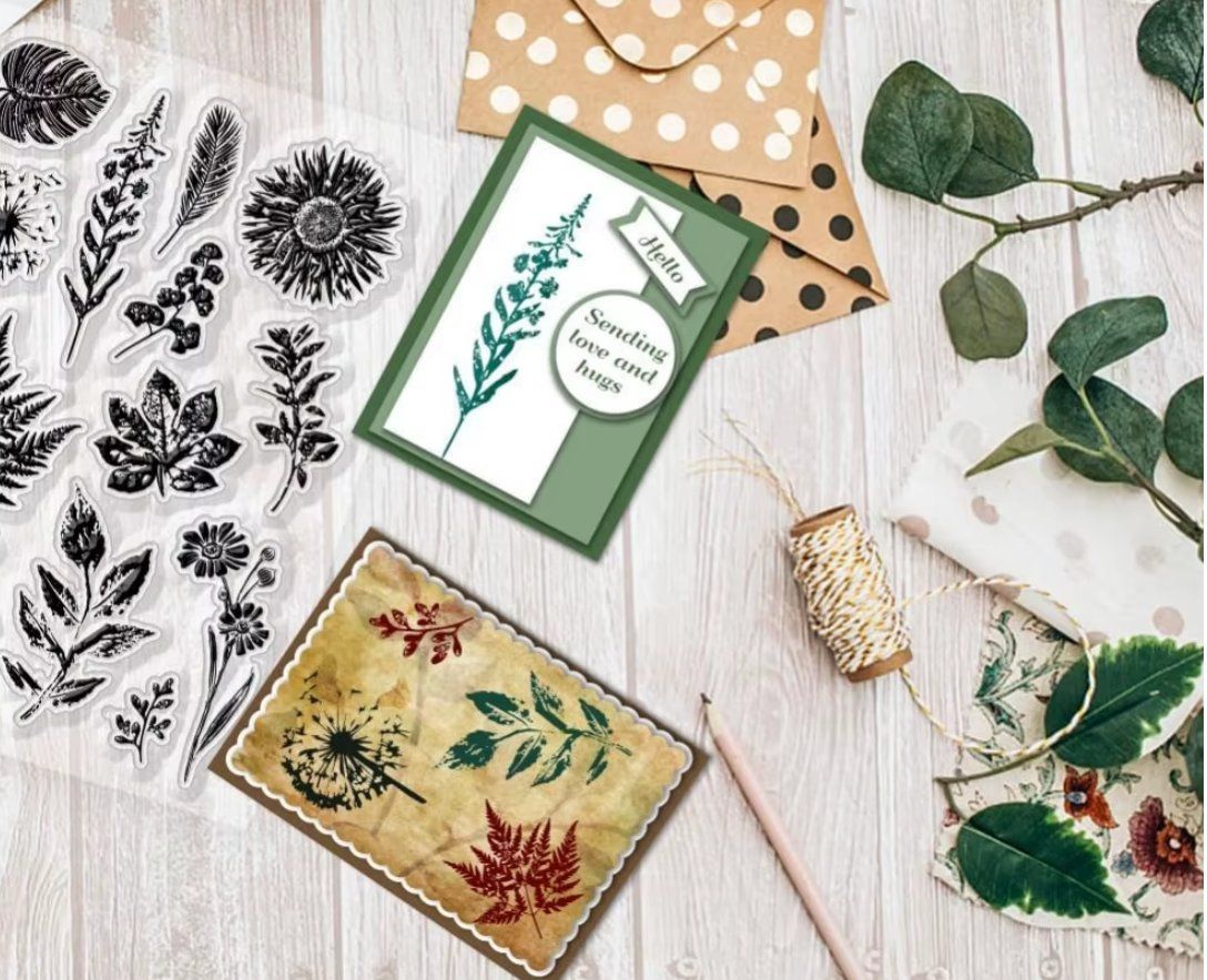 Stempel: Neues Set  Motivstempel Blätter / Blumen – Neu und originalverpackt aus Effretikon von wenuss 3