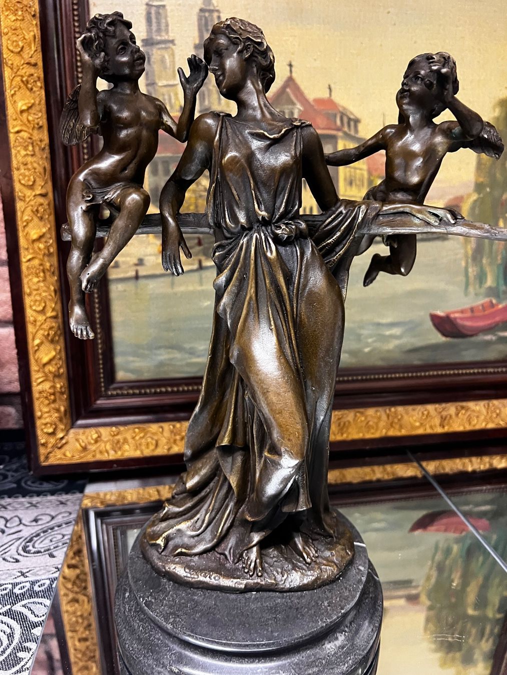 Sculture & Statue: Top Bronzefigur "Frau mit Putten" – Usato da Oberengstringen venduto da Cici7