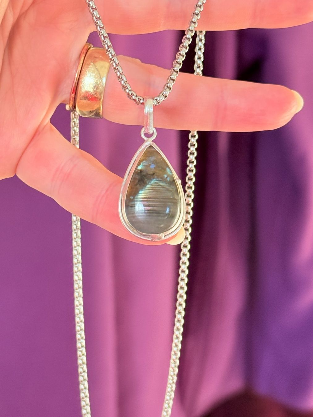 Catenine: Collier élégant avec Labradorite véritable, neuf! – Nuovo e nell'imballaggio originale da Genève venduto da AGBERG