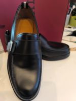 Original BALLY Herren Slipper Loafer Schwarz Leder UK 5 US 6