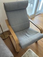Sessel grau mit Holzgestell guter Zustand