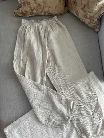 Hose, Musselin-Stoff, beige, S, Mamina Mallorca