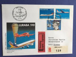 LURABA 1981 Eilsendung ab Luzern ZN 465 F47 583 BY AIR MAIL