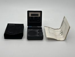 RADIO Vintage of 1985 ! Philips D 1858 Compass Clock+Test OK