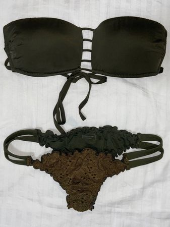 Calzedonia Bikini Set, Gr. M, Khaki Grün