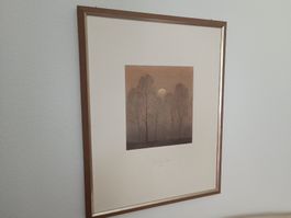 Wunderschönes Ölgemälde, 'Abendstimmung', hinter Glas
