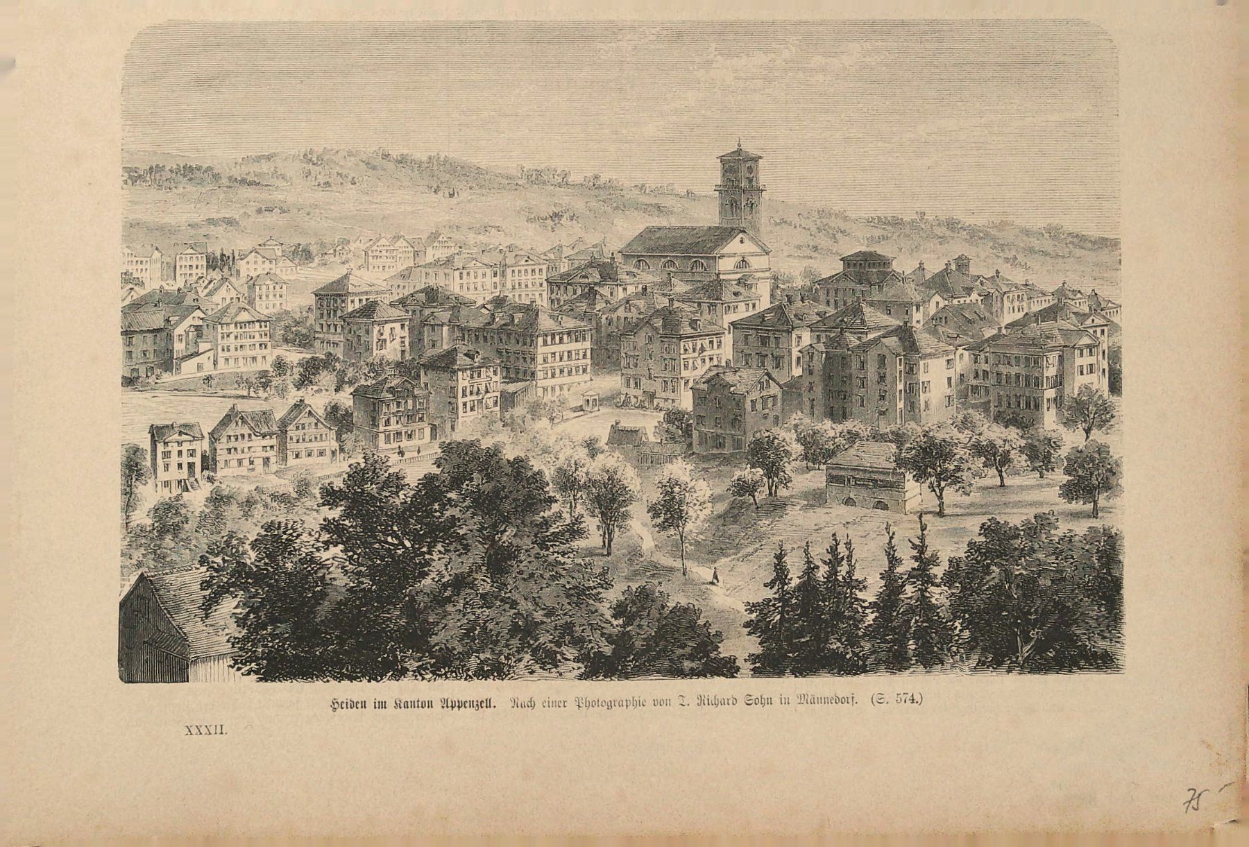 Incisioni: Heiden Holzstich 1874 – Usato da Rafz venduto da Helvet32