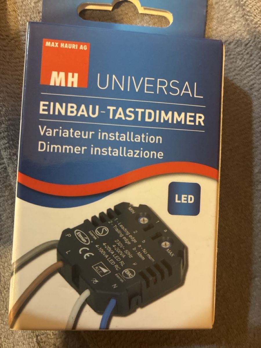Elektronikbauteile: MH Universal Einbau-Tastdimmer 4-200VA LED RC – Neu und originalverpackt aus Glarus von pab_r8bc