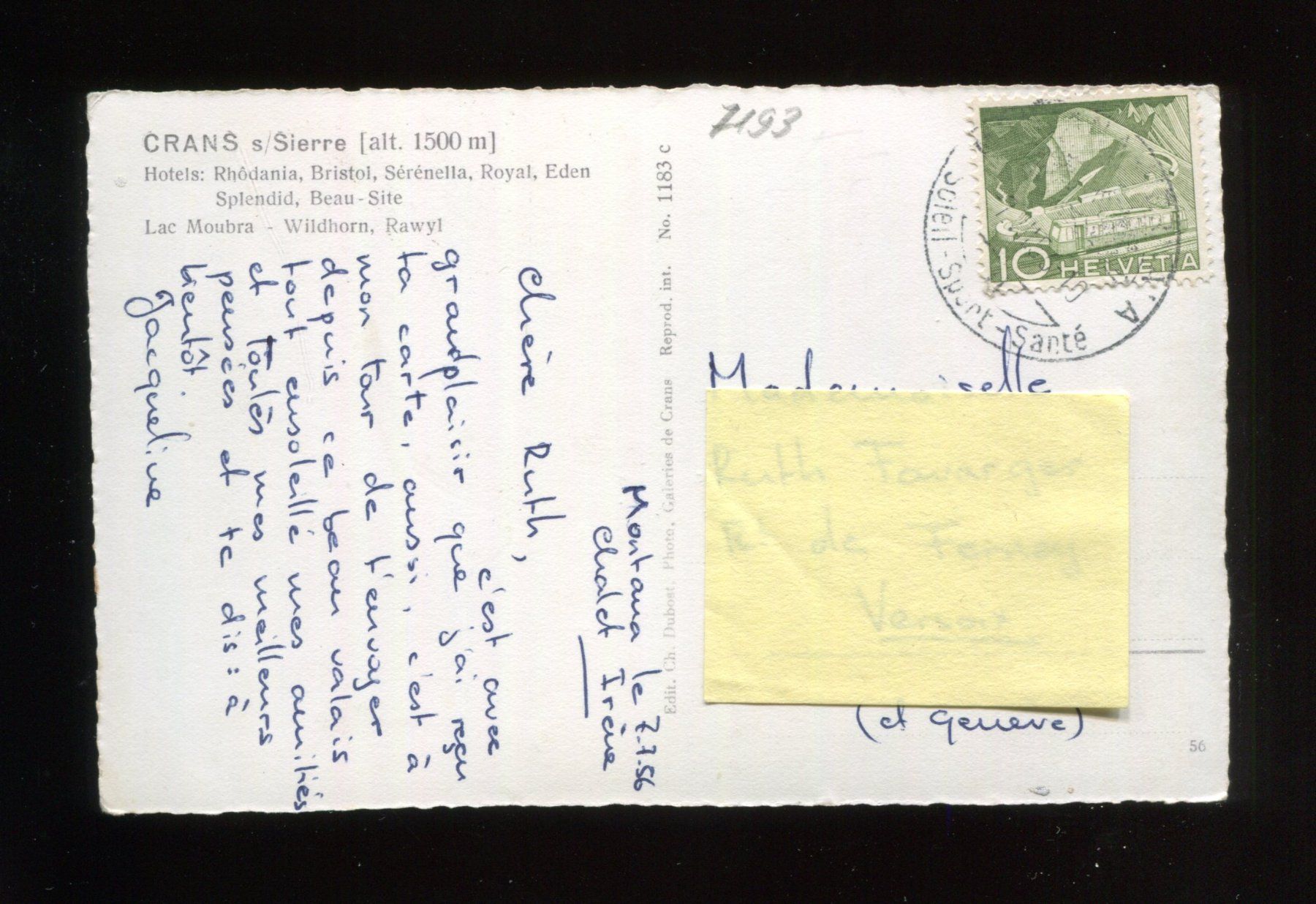 Cartoline postali: Crans-Montana, Sierre – Usato da Aarau venduto da Elmaar41 1