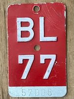 BL 77 - VELONUMMER - FAHRRADSCHILD - PLAQUE DE VELO - BL 77