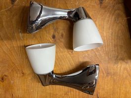 Ikea Wandleuchten Set, Chrom/Weiss, Top Zustand, Vintage!
