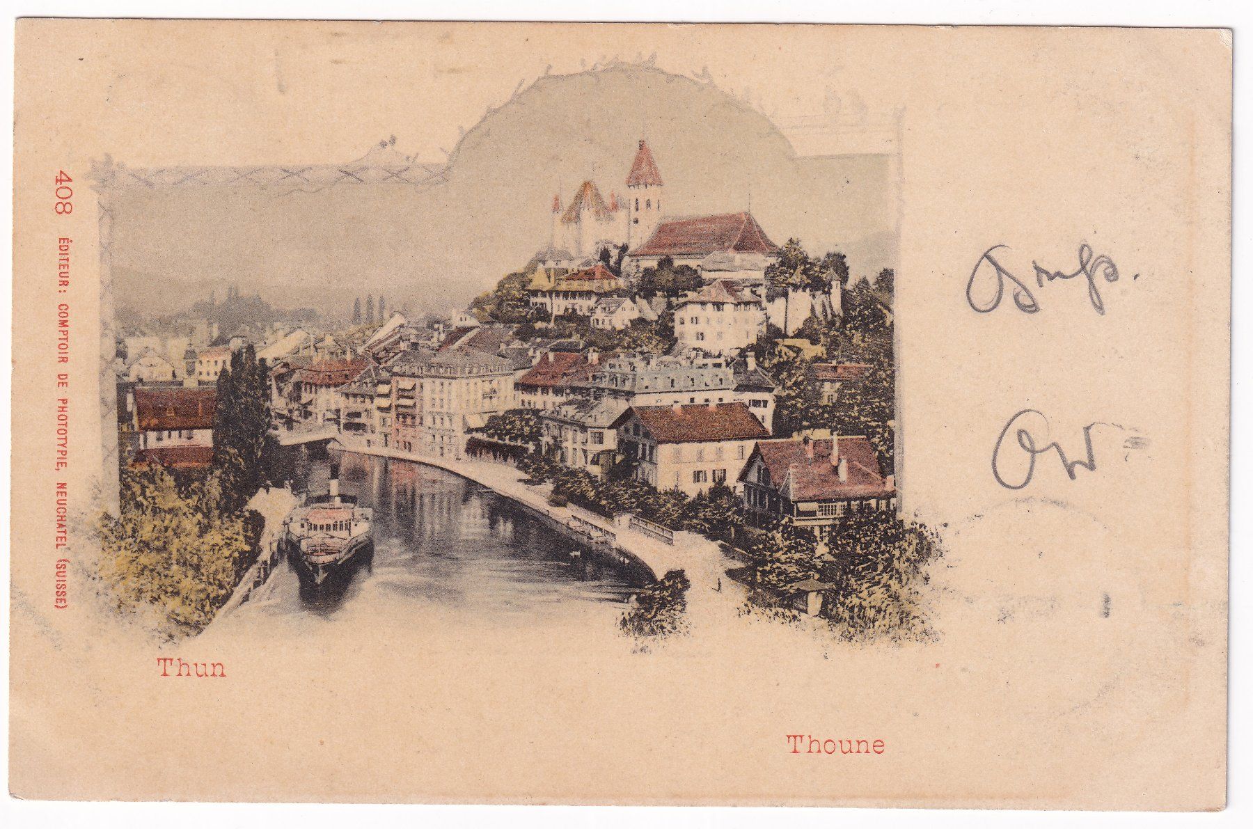 Ansichtskarten: Thoune, Thun. 1900 – Gebraucht aus Cormoret von Pascalll2001