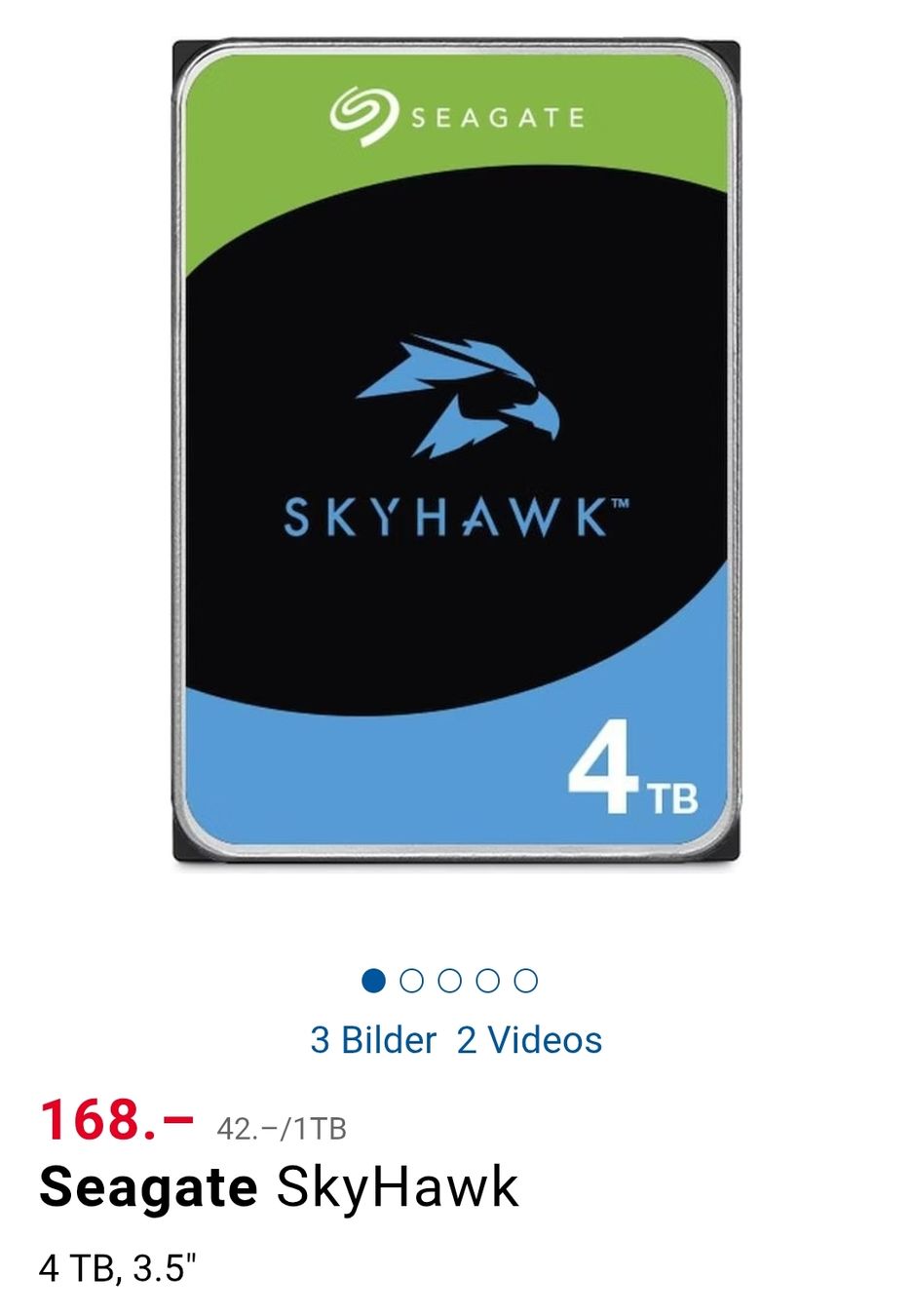 Seagate Dischi rigidi: *VERSIEGELT* 4TB Seagate Skyhawk Festplatte ab CHF 1.- – Nuovo (secondo la descrizione) da Turgi venduto da Malthael 2