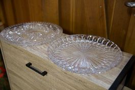 Zwei grosse Kristallglas Teller / Platten