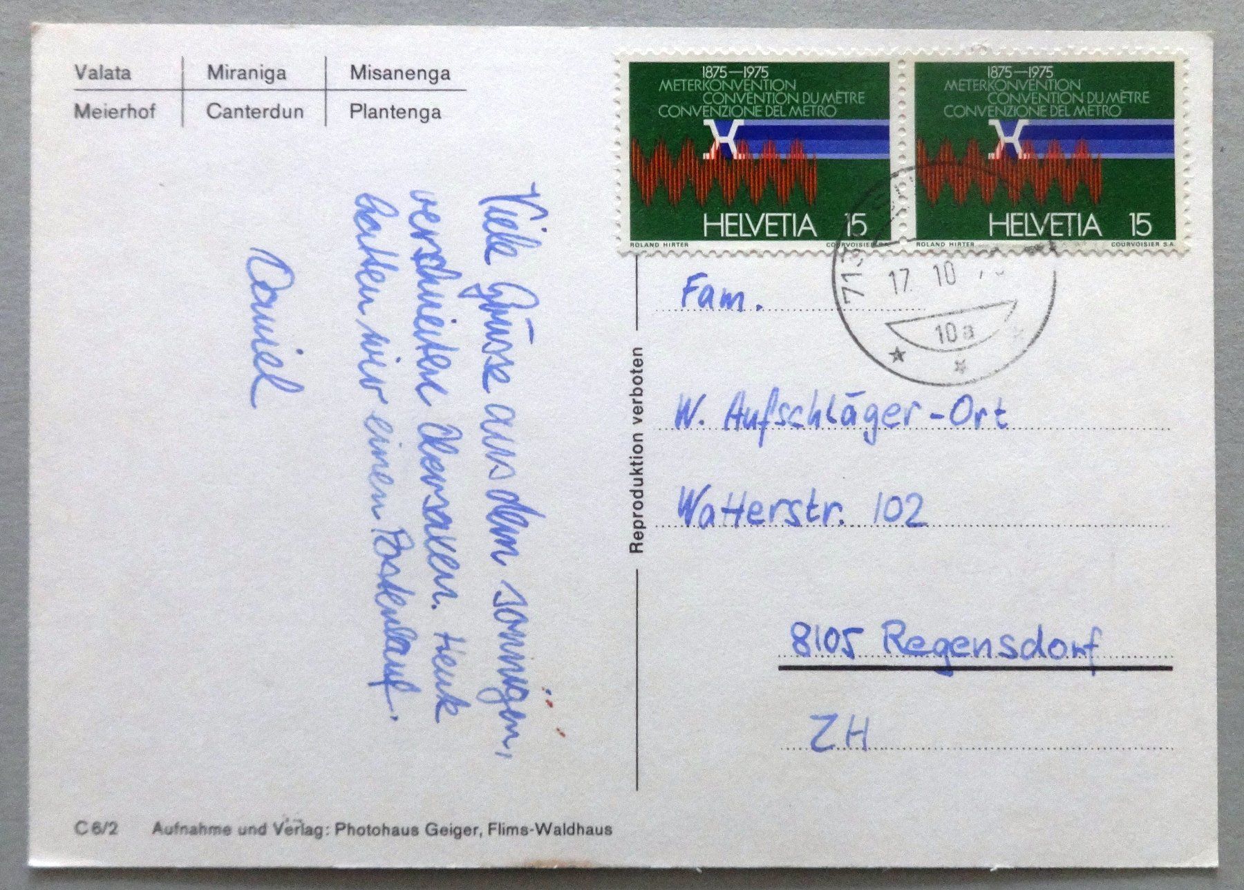 Cartoline postali: Kapellen in Obersaxen – Usato da Fétigny venduto da Billy2miny 1
