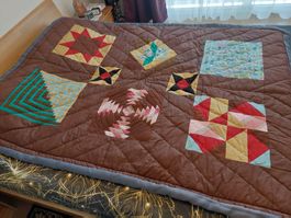 Steppdecke Patchwork Handarbeit Einzelstück Neu