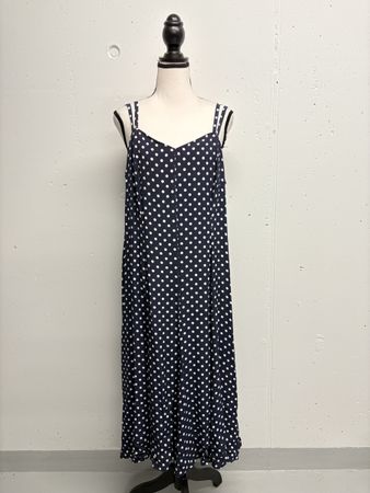 Fox's Viskose Kleid Gr. 42 Polka Dots blau Midikleid