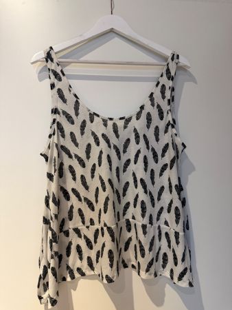 Luftiges H&M Top mit Federn, Grösse L