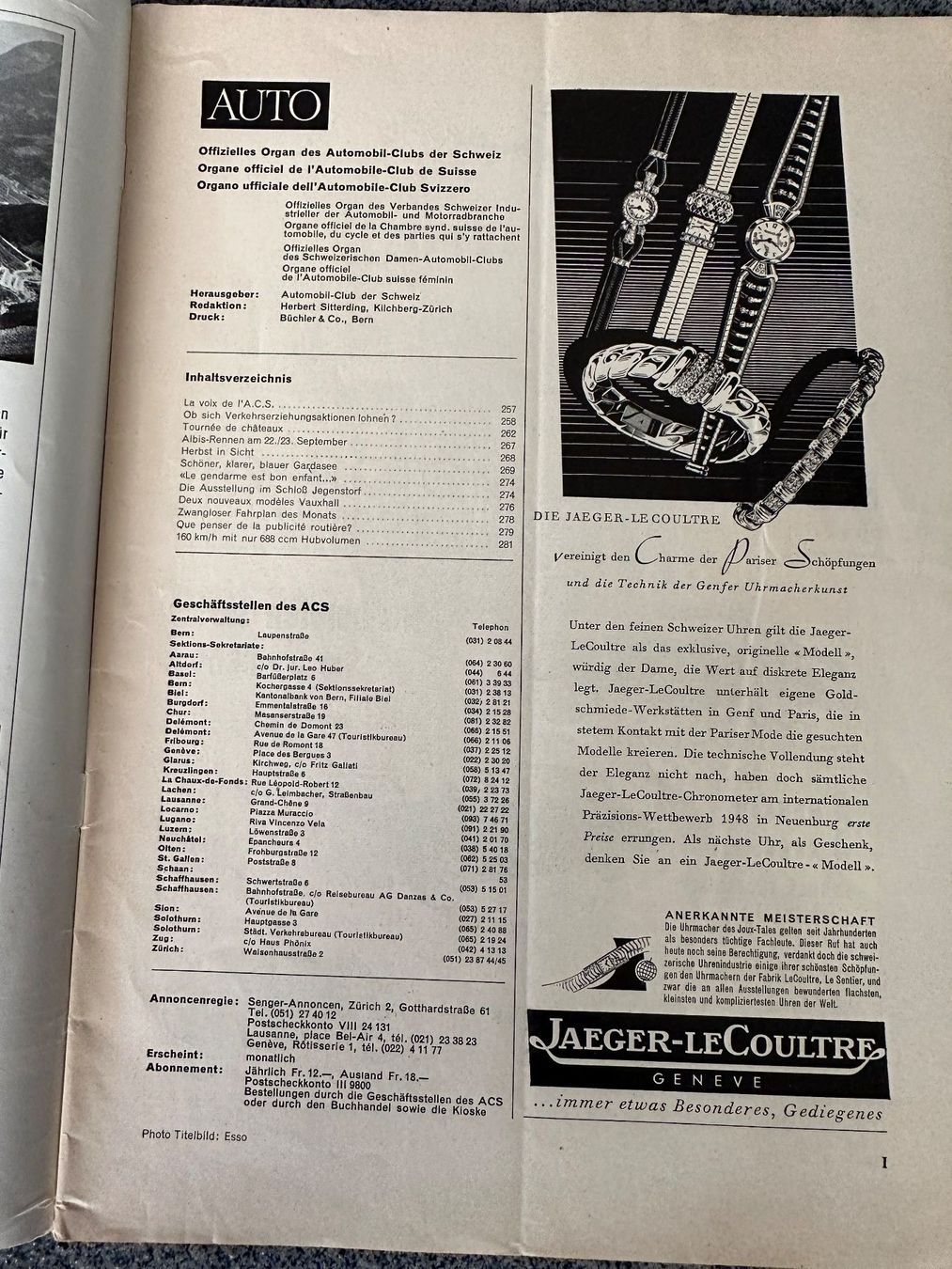 Riviste & Magazine: Zeitschrift  " AUTO " ACS 1951 – Usato da Boswil venduto da pavo1 2