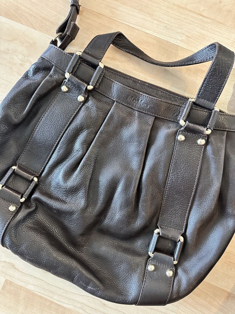 Max Mara Taschen: Tasche Max Mara Braun Leder Grunge – Gebraucht aus Zürich von rosolli 2