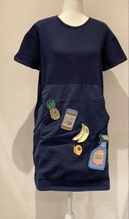 Lustiges Baumwolle Sweater Kleid mit  Applikationen