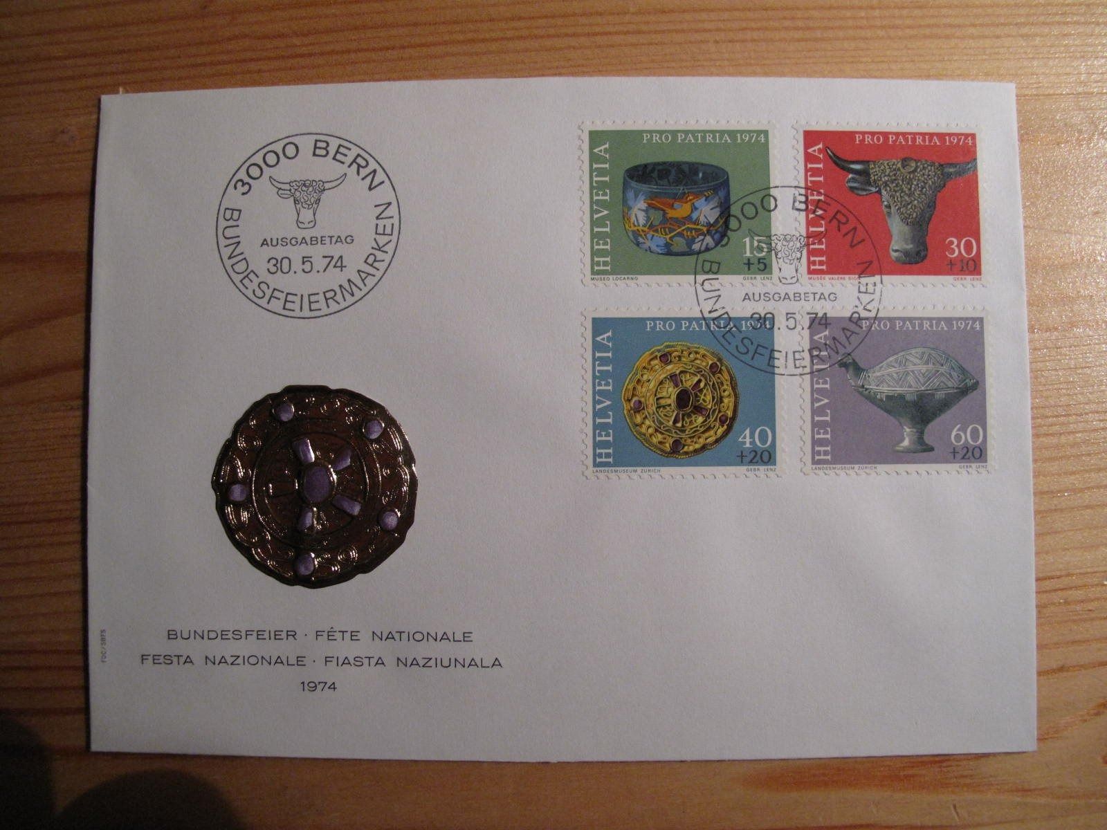 Tutti i francobolli: Pro Patria 1974 FDC – Usato da Wil SG venduto da fva01