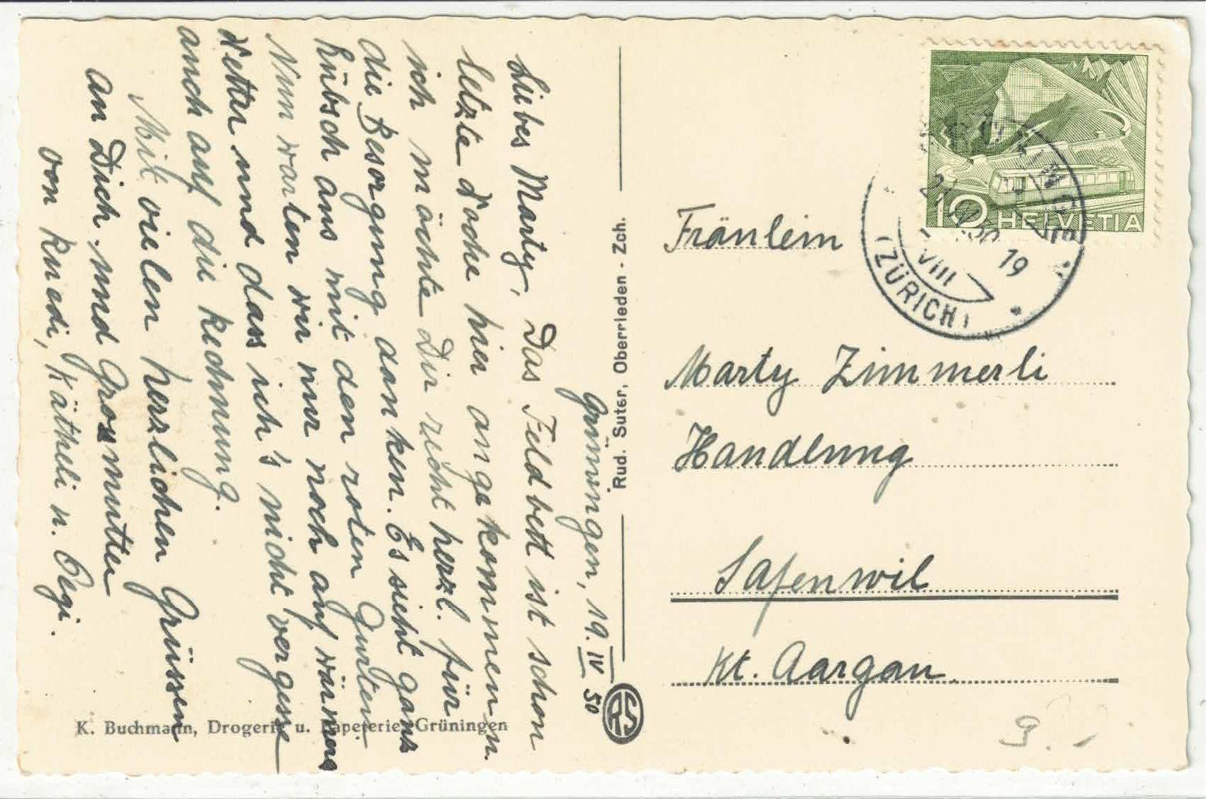 Ansichtskarten: Grüningen - Generalansicht – Gebraucht aus Ettingen von Kartenplanet 1