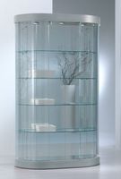 Glasvitrine, ESG Glas,Oval, Silber, LED (112cmx38cmxH.190cm)
