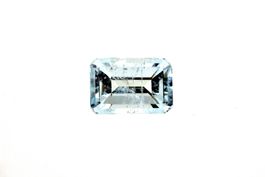 Aquamarin Natur-6.37 ct-Smaragd Schliff-Idar Oberstein